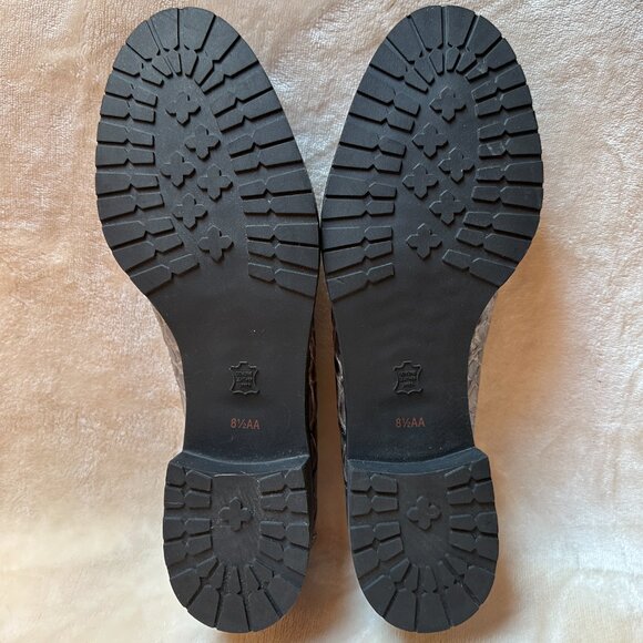 NWOT Talbots Crocodile Embossed Leather Tassle Loafers Womens Size 8 1/2 AA Grey - Picture 4 of 9